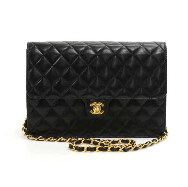 Chanel Handbag with Adjustable Strap for ComfortClassic Quilted Lambskin Leather Half Flap Shoulder Bag