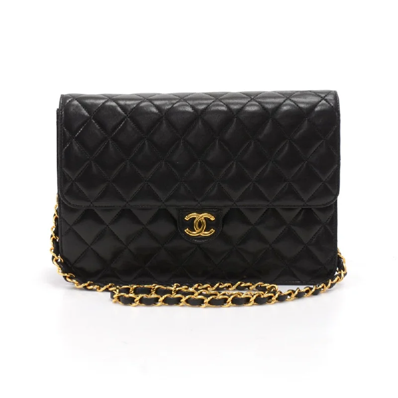 Chanel All - Match Handbag for Versatile StylingQuilted Lambskin Leather Classic Half Flap Shoulder Bag