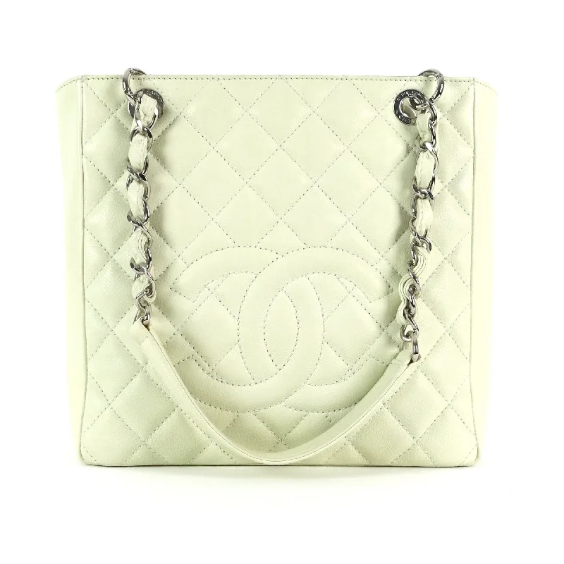 Chanel Chain Strap Handbag for Everyday UsePetite Shopping Tote Quilted Caviar Leather Bag