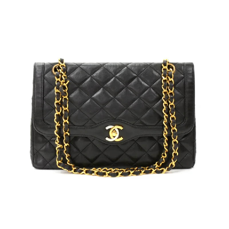 Chanel Handbag with Adjustable Strap for ComfortDouble Flap Quilted Lambskin Leather Bag