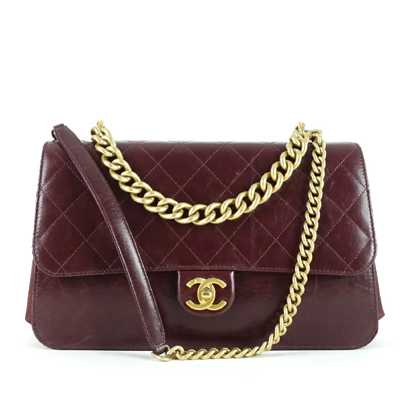 Chanel Quilted Leather Shoulder Bag for FashionistasStraight Line Calf Leather Flap Bag