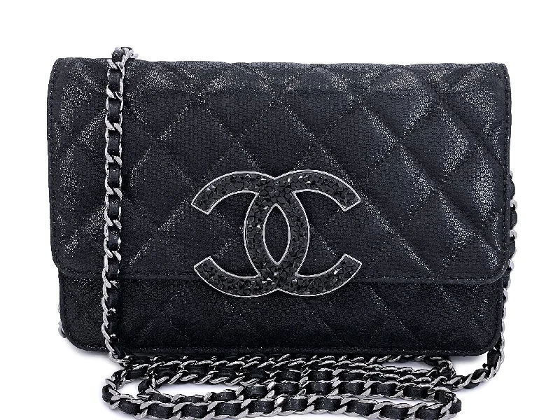 Chanel Quilted Leather Shoulder Bag for FashionistasChanel Strass Crystal WOC Wallet on Chain Flap BAg 11A CC Logo RHW