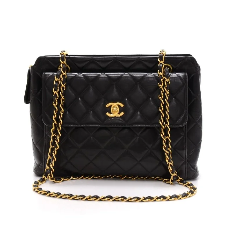 Chanel Handbag with Adjustable Strap for ComfortQuilted Lambskin Leather Tote Bag