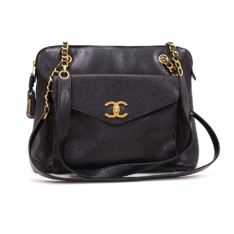 Chanel Vintage Inspired Handbag for Retro LoversCaviar Leather Frontal Envelope Pocket Shoulder Bag