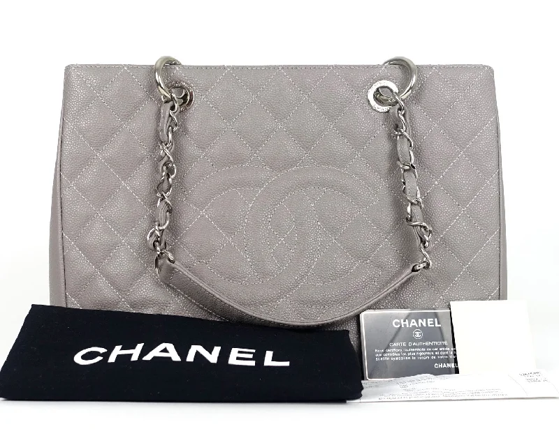 Chanel Lightweight Handbag for Daily ErrandsGrand Shopping Tote Caviar Leather Shoulder Bag