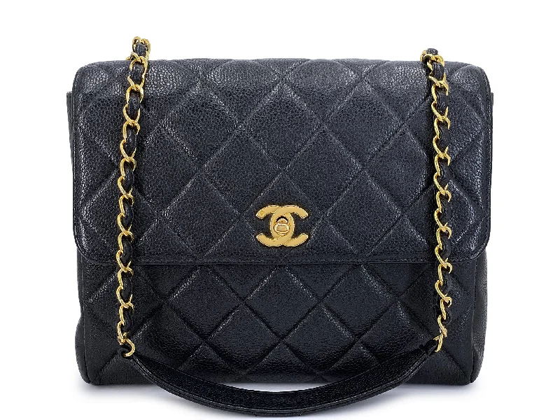 Chanel Medium Tote Bag for Office LadiesChanel Vintage Black Caviar Square Crossbody Flap Bag 24k GHW 1996 O7P