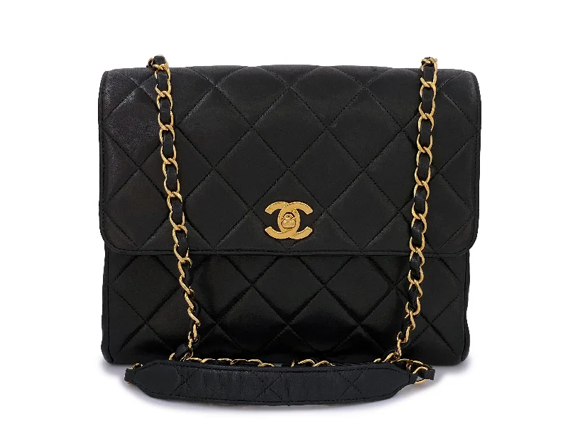 Chanel Small Crossbody Bag for TravelChanel Vintage Black Square Medium Crossbody Flap Bag 24k GHW Lambskin