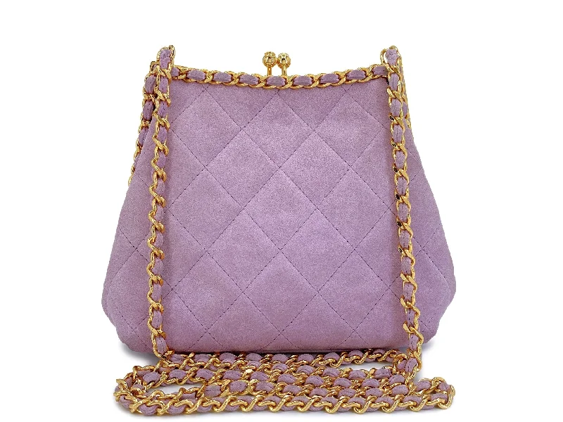 Chanel Medium Tote Bag for Office LadiesChanel Vintage Lilac Suede Kisslock Clutch Bag 24k GHW 1995 Pink Purple XFG