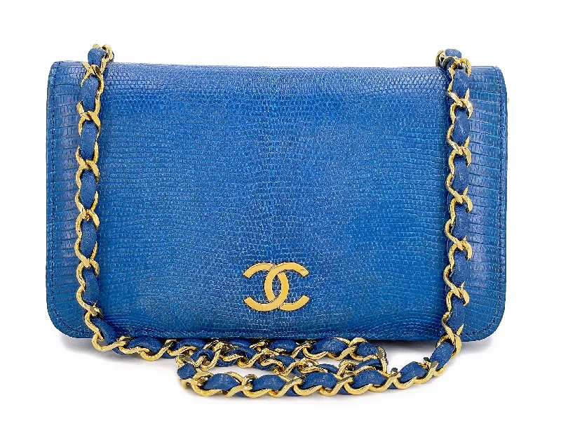 Chanel Limited Edition Handbag for CollectorsChanel Vintage Lizard Full Flap Bag Turquoise Blue