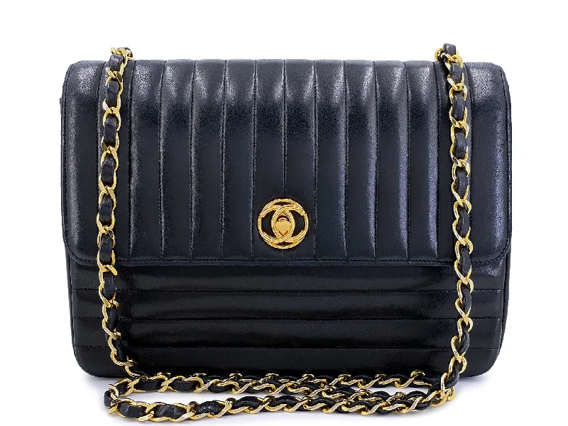 Chanel Lightweight Handbag for Daily ErrandsChanel Vintage Mademoiselle Encircled CC Crossbody Flap Bag Black Lambskin