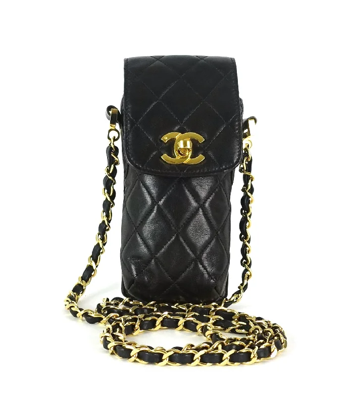 Chanel Vintage Inspired Handbag for Retro LoversLambskin Leather Phone Holder Bag