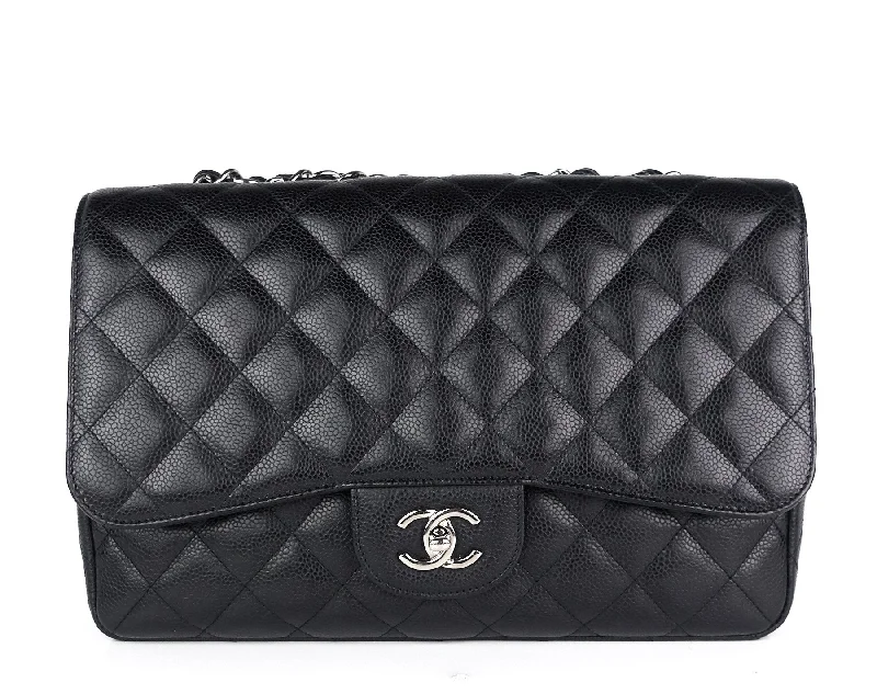 Chanel All - Match Handbag for Versatile StylingCaviar Leather Jumbo Flap Bag