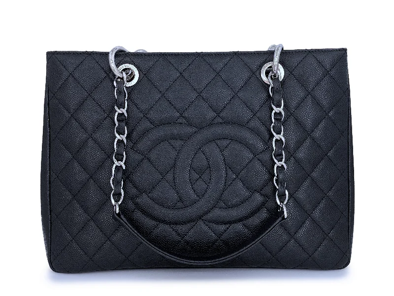 Chanel Black Handbag for Business MeetingsPristine Chanel Black Caviar Grand Shopper Tote GST Bag SHW