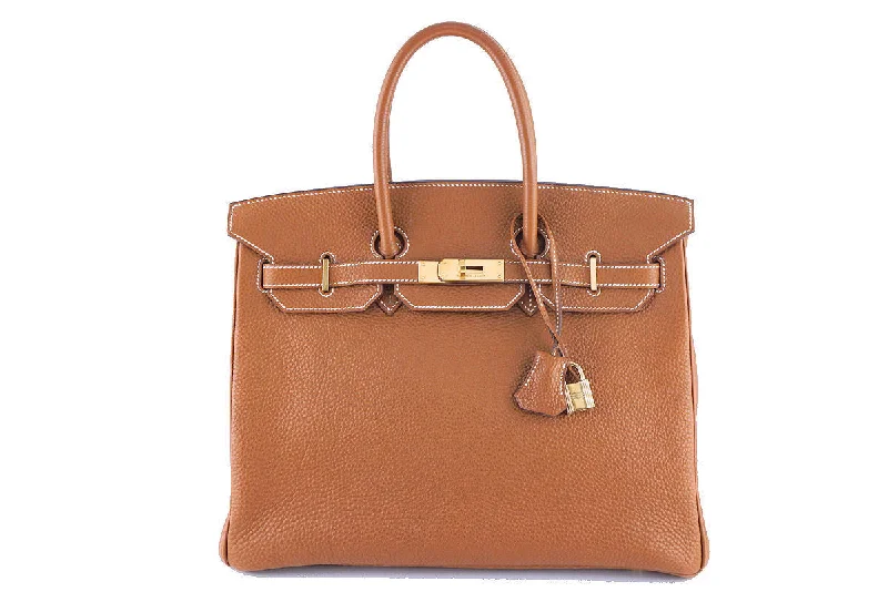 Monogram - Embellished Hermes Bags for a Personalized FlairHermes 35cm Birkin, Camel Gold Togo Tote Bag GHW