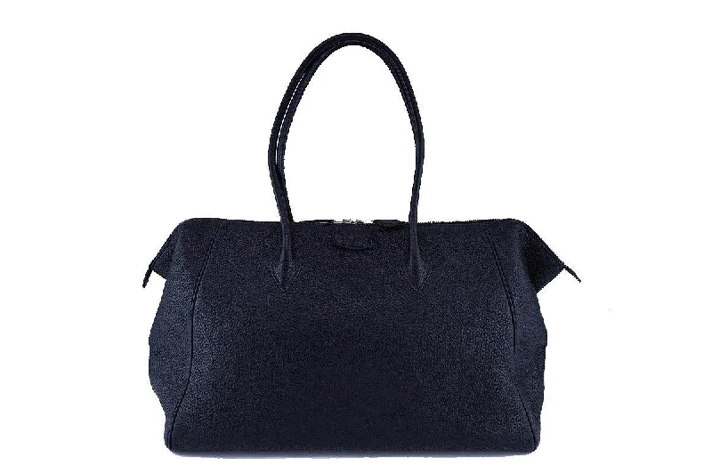 Dark - Hued Hermes Bags for a Sophisticated and Timeless PresenceHermes Black Clemence 37cm Paris Bombay Shoulder Tote Bag