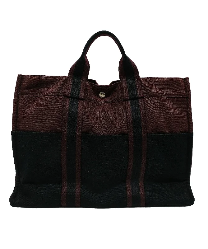 Hermes Bags with RFID - Blocking Linings for SecurityHermes Fourre tout Burgundy Black RJC3121