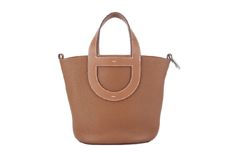 Two - Tone Hermes Bags for a Modern and Stylish AppearanceHERMES IN-THE-LOOP 18CM GOLD CLEMENCE AND PALLADIUM HARDWARE STAMP U (2022) WITH DUST COVER