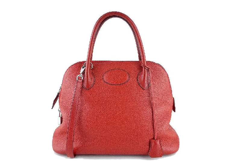 Hermes Victoria Bags with Signature Turnlock ClosuresHermes Vermillion Red 31cm Bolide Shoulder Tote Bag