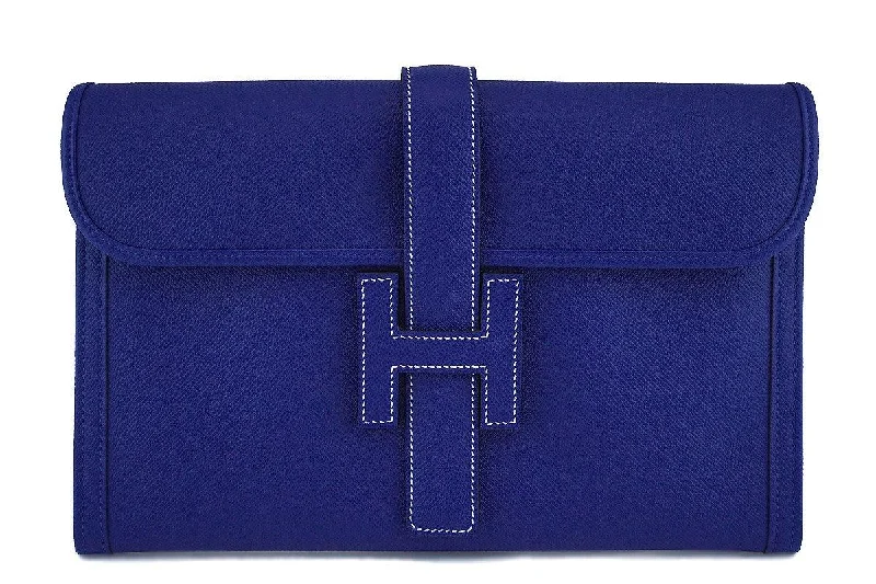 Functional Hermes Roulis Bags with Multiple CompartmentsNew 2017 Hermes 29cm Electric Blue Jige Clutch Bag NIB