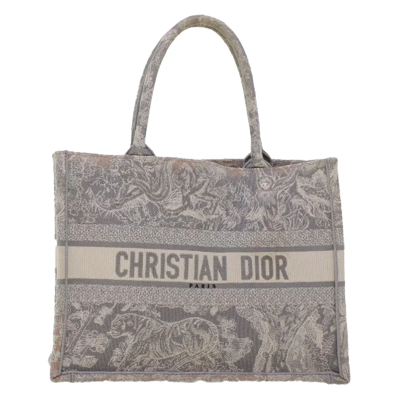 Luxury Christian Dior crossbody bags with a chain - link strapCHRISTIAN DIOR Book Tote Bag Canvas Gray M1286ZTDT_M932 Auth bs6141