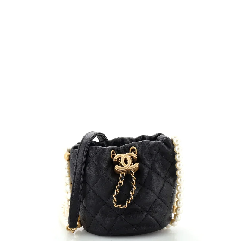 About Pearls Bucket Bag Quilted Calfskin Mini