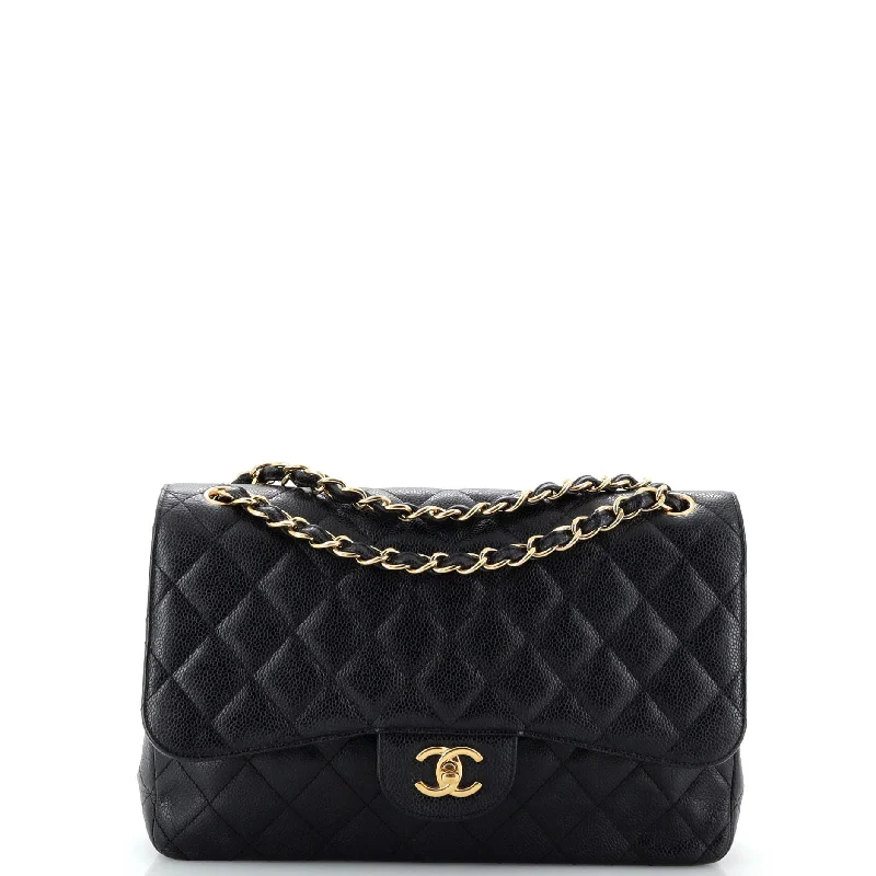 Classic Double Flap Bag Quilted Caviar Jumbo