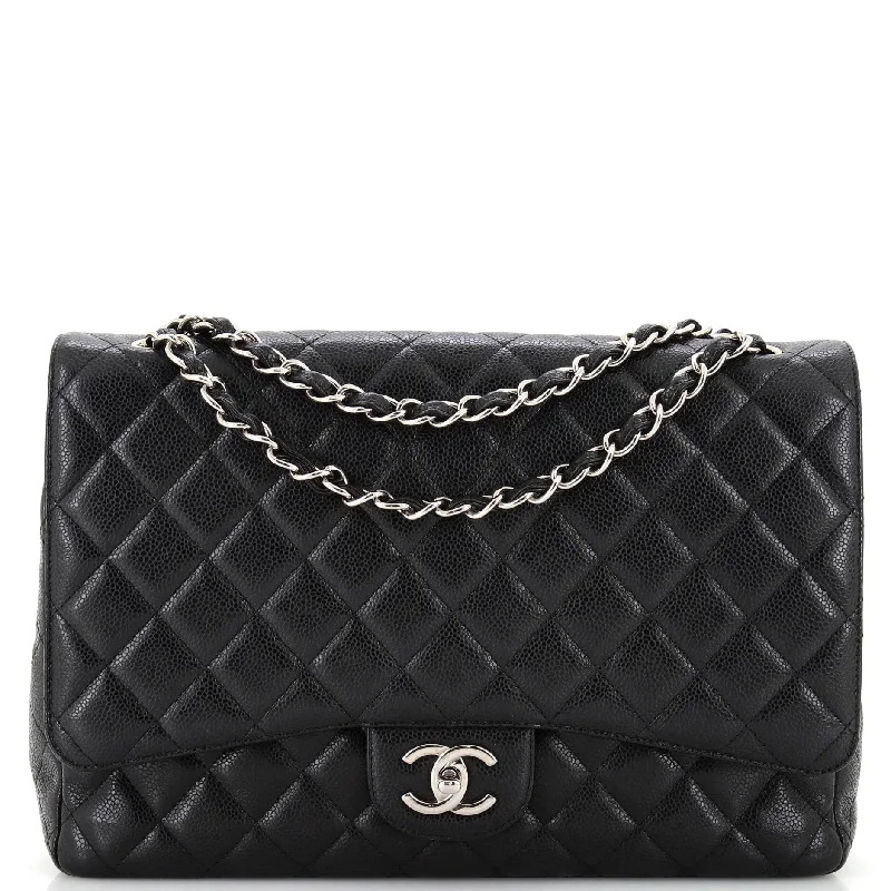 Classic Double Flap Bag Quilted Caviar Maxi