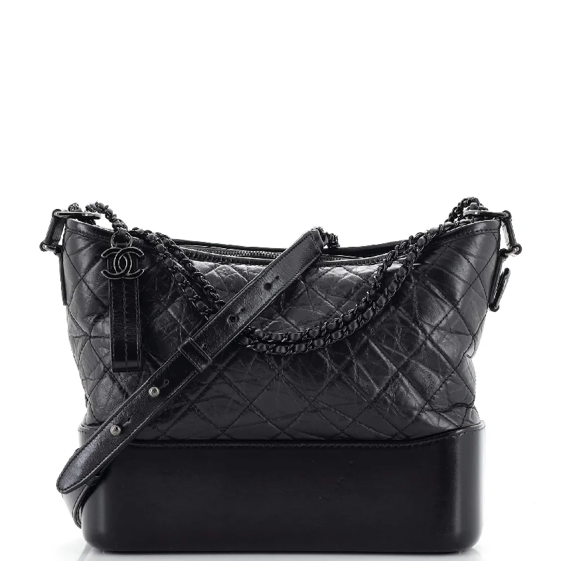 So Black Gabrielle Hobo Quilted Aged Calfskin Medium