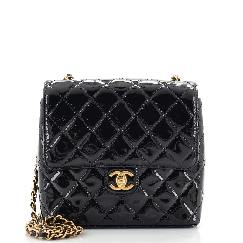 Very Square Flap Bag Quilted Patent Small