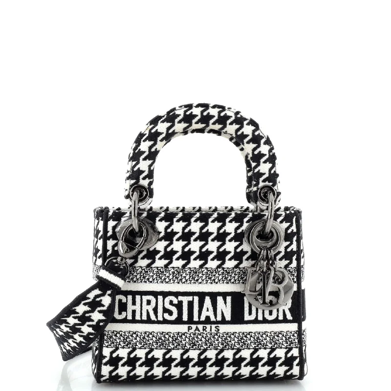 Lady D-Lite Bag Houndstooth Canvas Mini