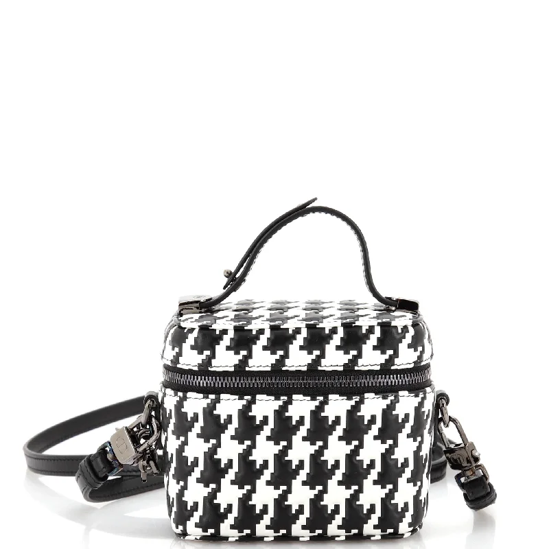 Lady Dior Vanity Case Houndstooth Braided Leather Micro