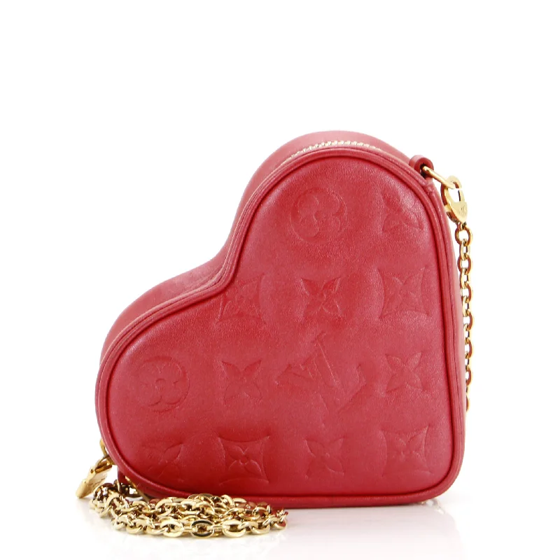 Coeur Heart on Chain Bag Monogram Embossed Lambskin